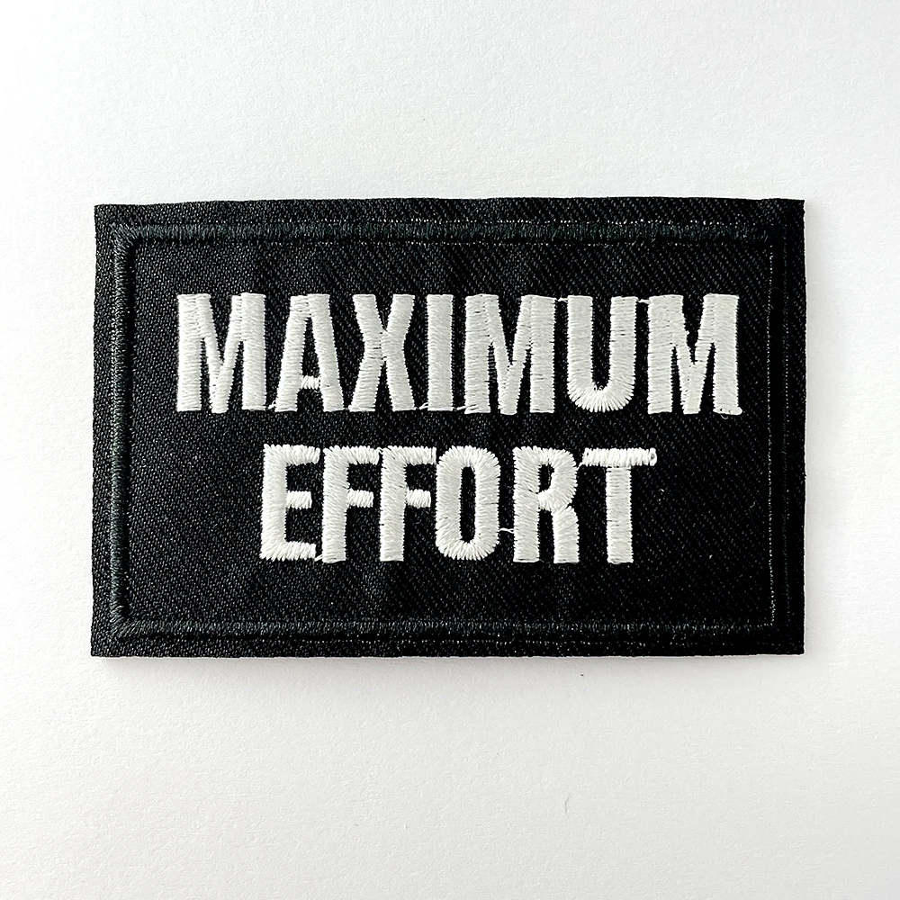 Maximum Effort Cloth Patch Embroidered Cute Badges Hippie Iron on Patches for Clothes Repair Hole Cover Stickers Badge