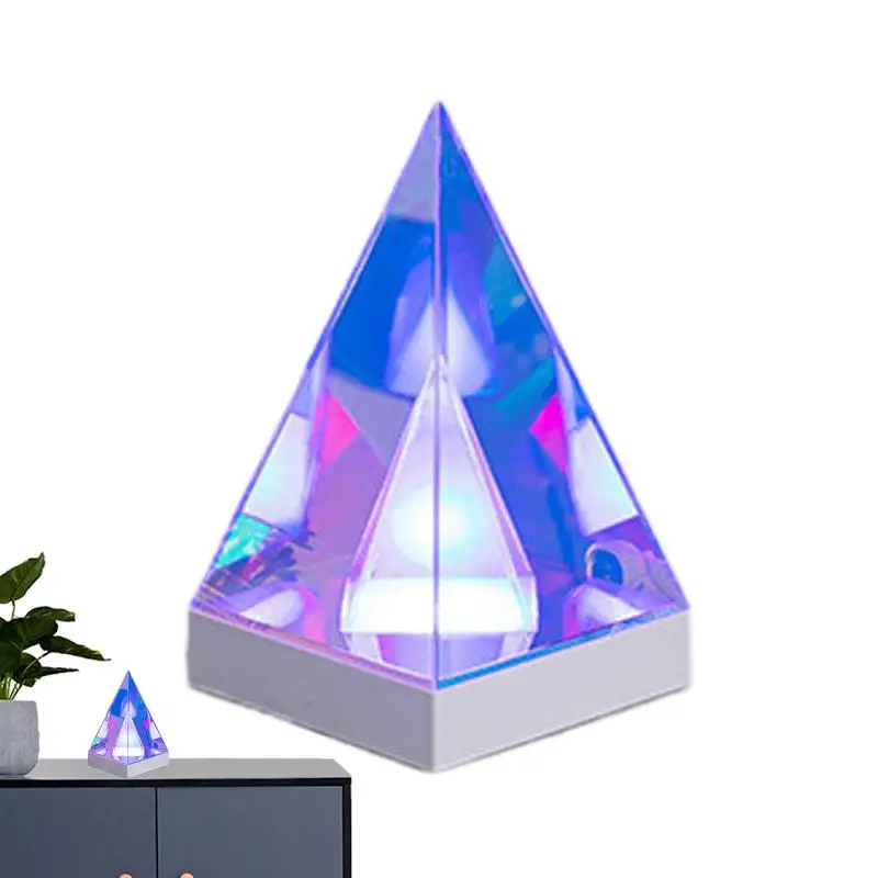 3D Infinity Light Table Lights Desk Lamp Infinity Lamp Table Lamp Color Changing Ambient Lighting Cube Pyramid Desk Decor For