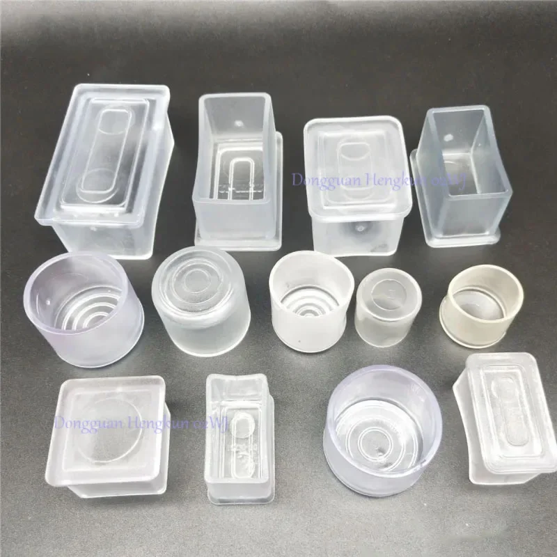 Clear Plastic Tube End Caps & Plugs 10-40mm for Round/Square Pipes - Dustproof Decorative Furniture Hole Covers