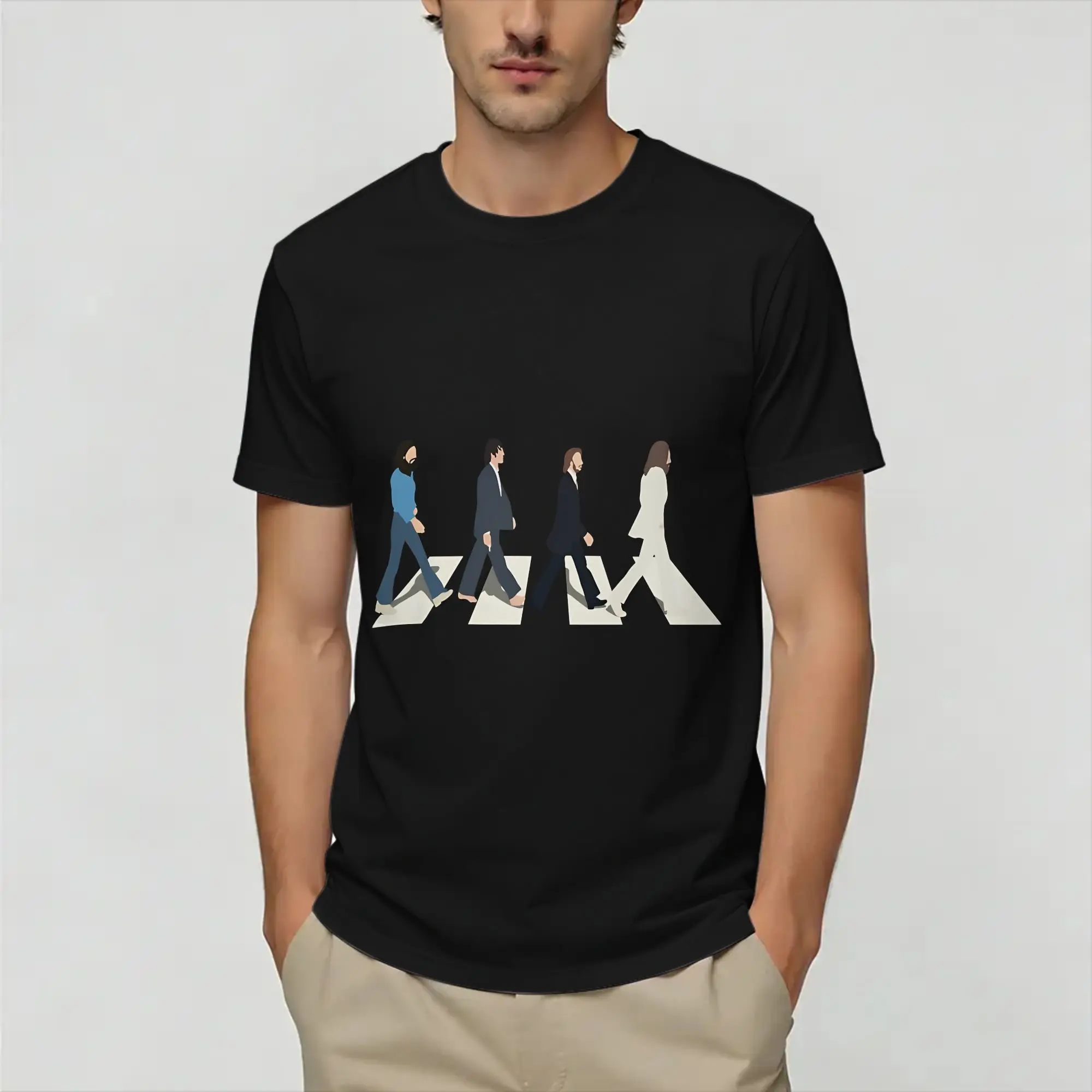T-The Beatles  T-Shirt for Men  Amazing 100% Cotton Tees Round Neck Short Sleeve T Shirt New Arrival Clothes