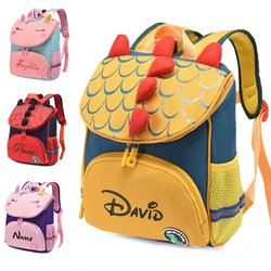 Sac à dos brodé personnalisé pour enfants, dinosaure, sacs d'école pour tout-petits, sac à dos de retour à l'école, sacs de livre, sac à dos de voyage