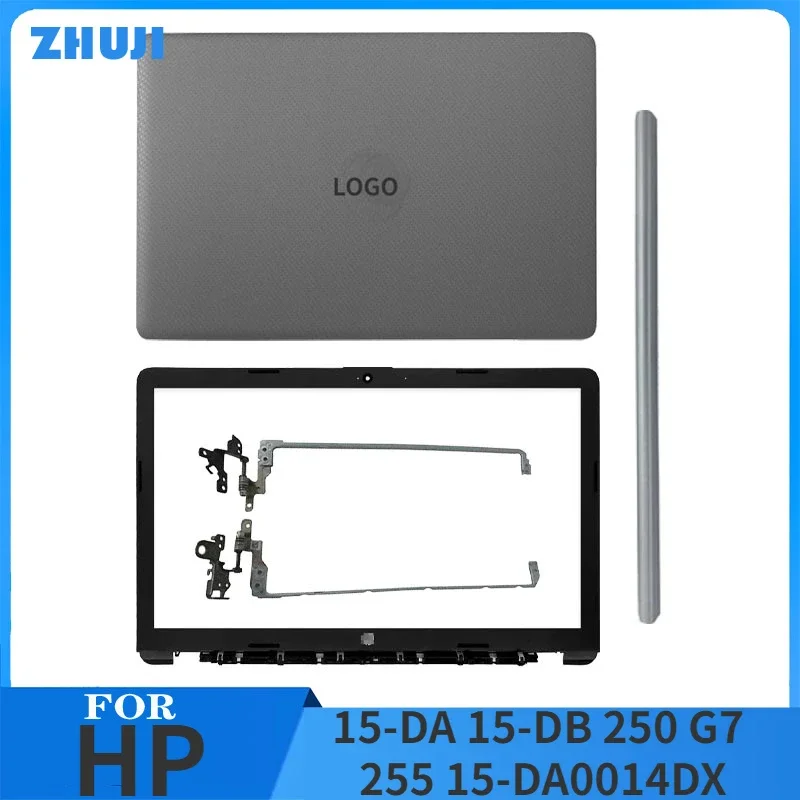 New Top Back Case For HP 15-DA 15-DB 250 G7 255 15-DA0014DX Laptop LCD Back Cover Front Bezel Hinges Gray