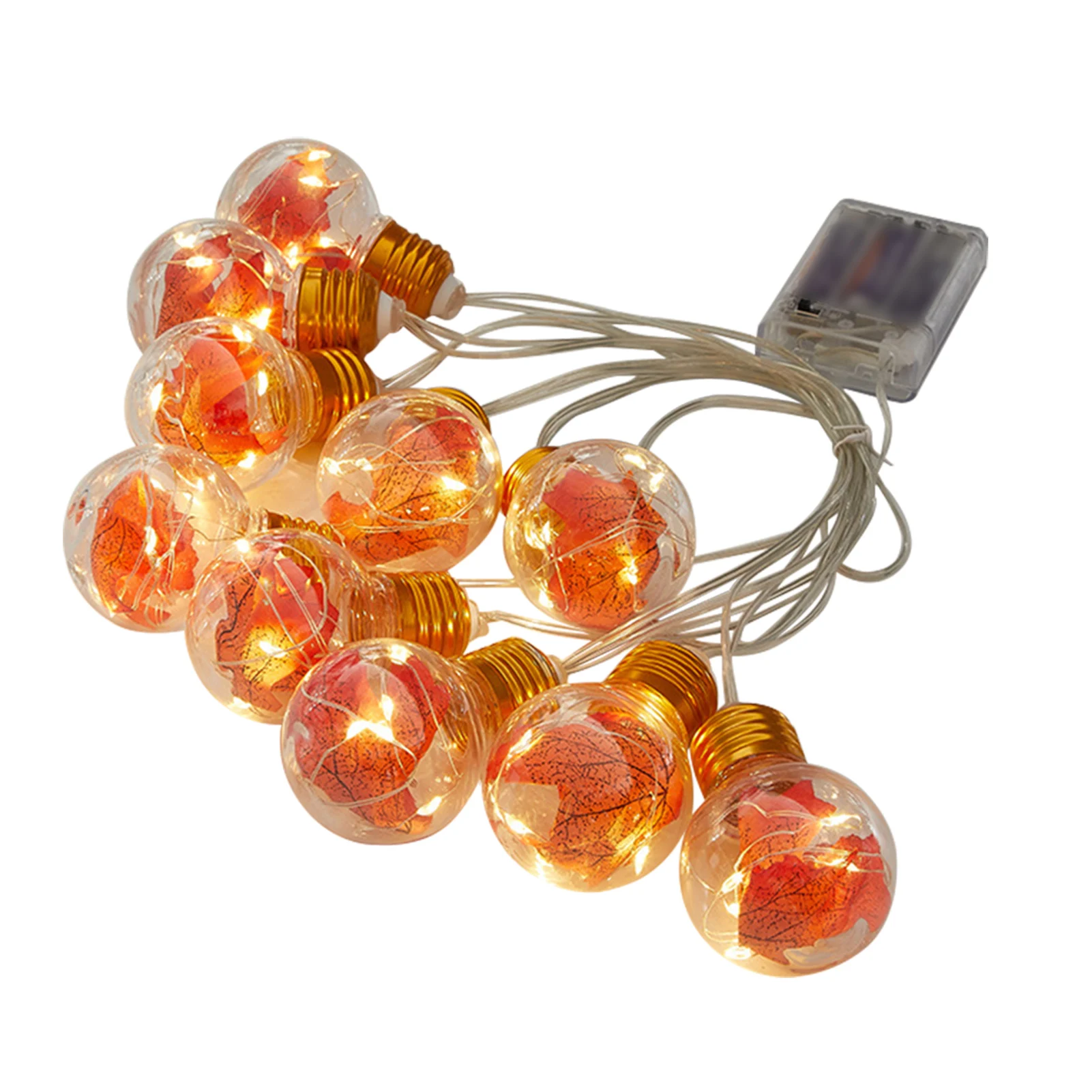 Hada 10 bombillas Led lámpara impermeable blanco cálido Festival Halloween Hojas de arce decoración de Acción de Gracias cadena de luces habitación otoño hogar