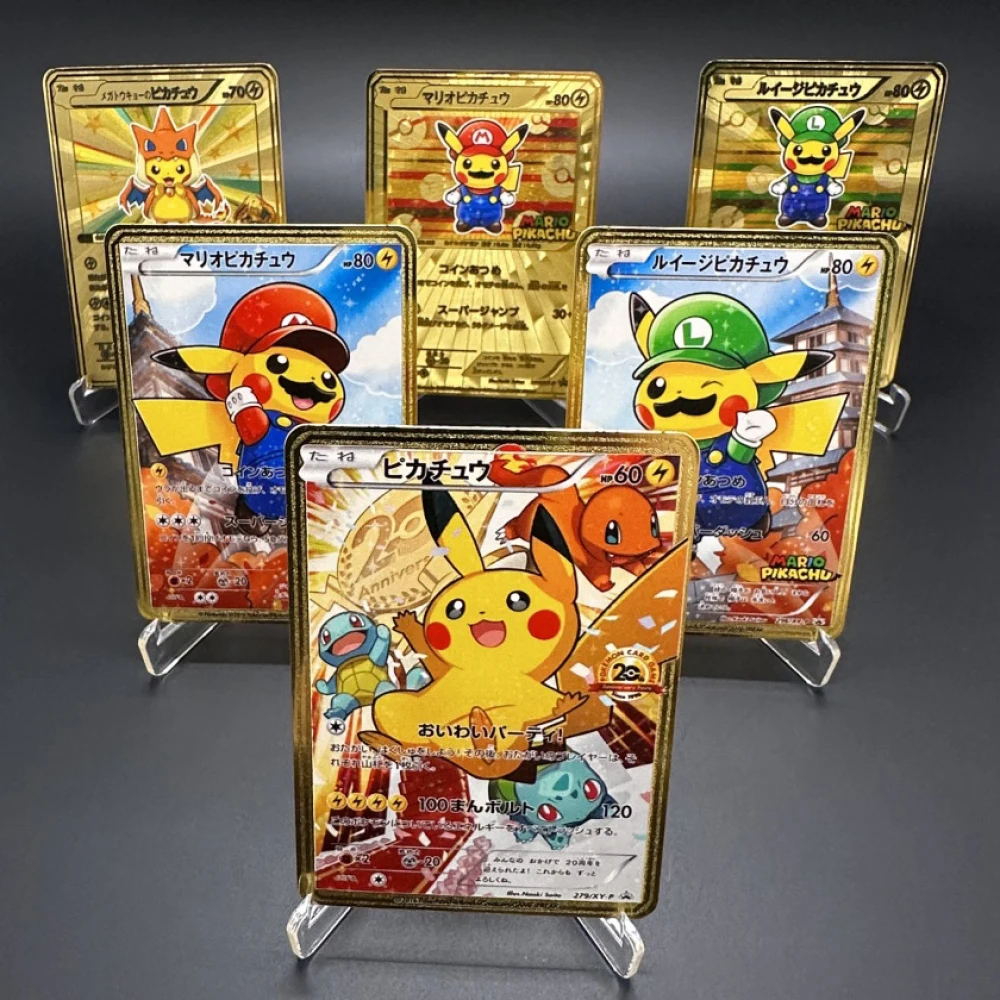 

Коллекционная металлическая карта PTCG (японская версия) для самостоятельного изготовления: аниме-карточка с персонажами Pocket Monster, игрушка-подарок на праздник