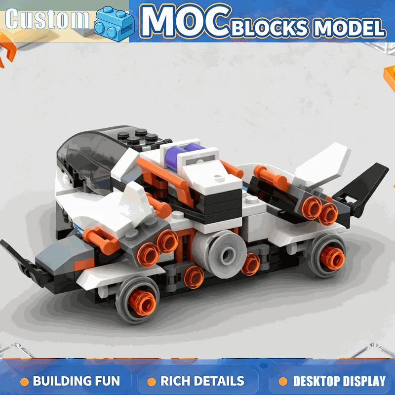 NEW 129PCS MOC Space Satellite Service Mission Building Blocks Futuristic Shuttle Vehicle Model DIY Assembly Toy Creative Gift