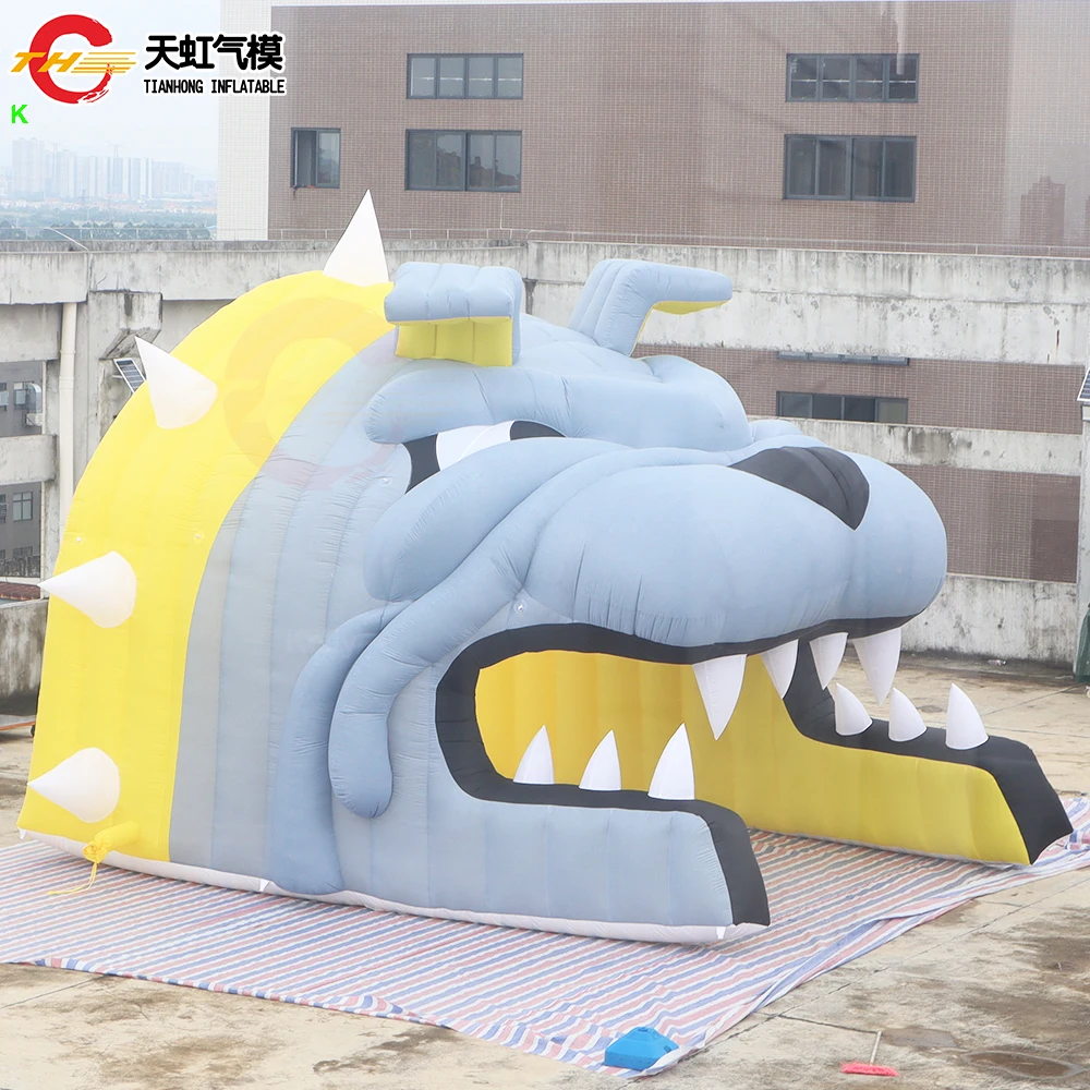 Tente Tunnel gonflable tête d'animal, livraison rapide, bouledogue publicitaire extérieur, tentes d'entrée gonflables avec souffleur gratuit