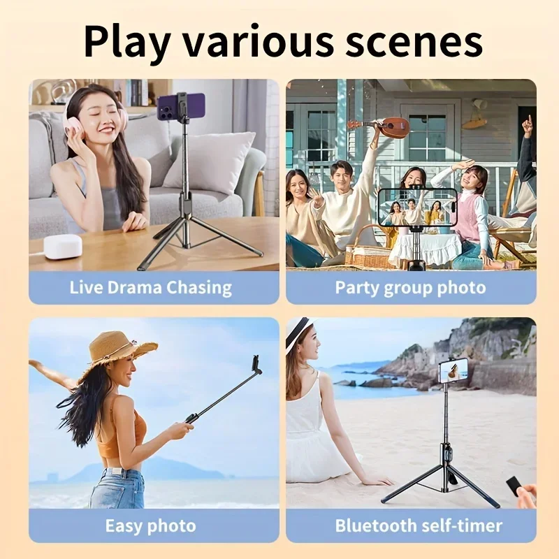 Xiaomi Wireless Selfie Stick Foldable Portable for Android IPhone Smartphone Height Adjustable To 66.93 Inch with Remote Control