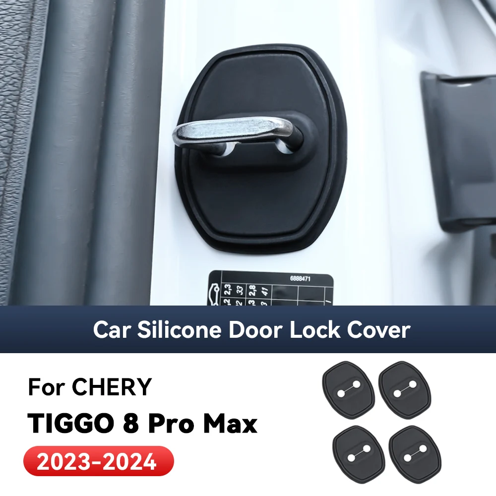 

4 шт. автомобильных декоративных аксессуаров: силиконовые защитные накладки на замки дверей для CHERY TIGGO 8 PRO MAX 2023 2024