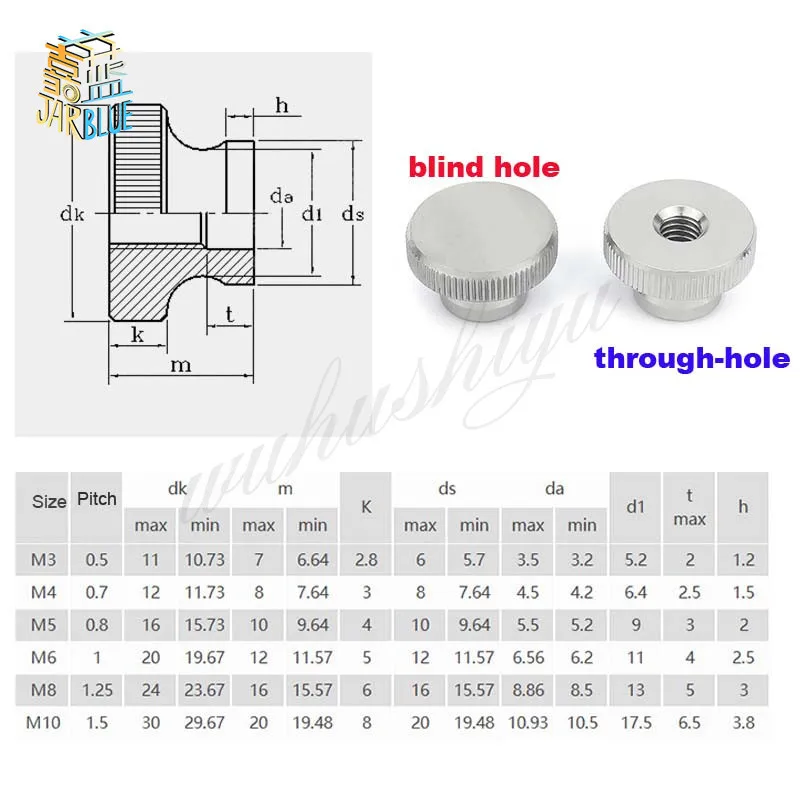 1-2pcs M3 M4 M5 M6 M8 M10 304 Stainless Steel Double Step Adjust Knurl Thumb Nut Hand Tighten Thumbnut 3D Printer Curtain Wall