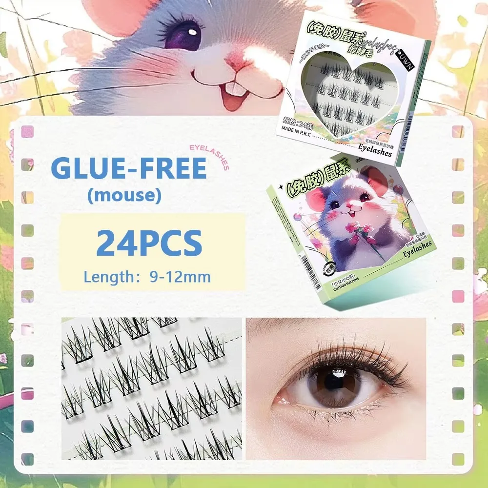 6 أنواع من الرموش الصناعية ذاتية اللصق من سلسلة الحيوانات اضغط على المظهر الطبيعي خالية من الغراء الرموش الصناعية القابلة لإعادة الاستخدام باللون الأسود