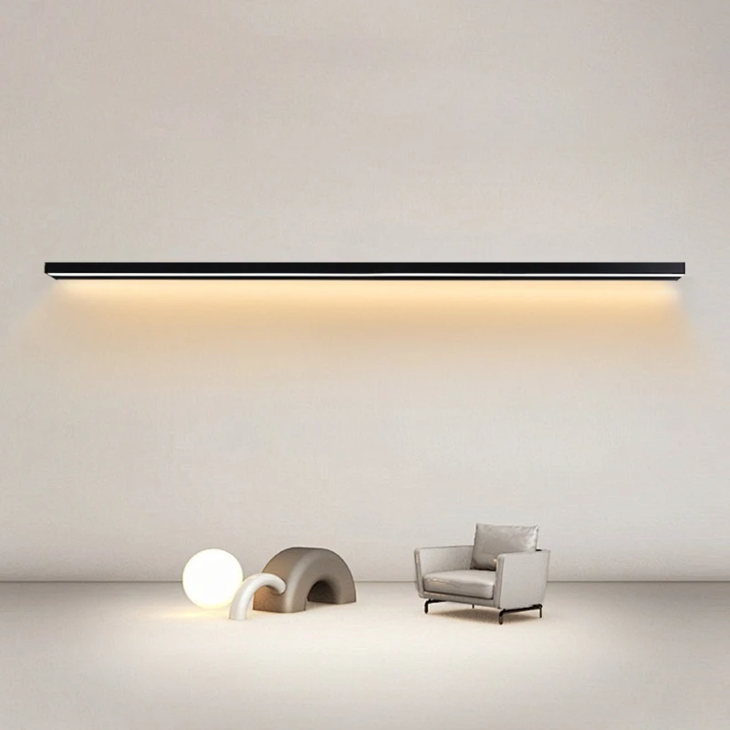 Modern Long Strip Wall Light Surface Mounted Minimalist Bathroom Lamp Bedroom Single-sided Luminous Profile LED Lighting