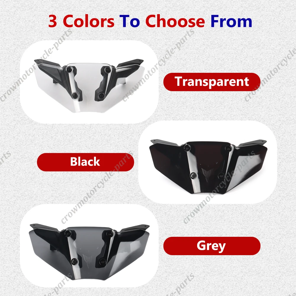 لياماها MT-07 2025 حامي الزجاج الأمامي للدراجات النارية-مضادة للخدش الزجاج الأمامي منحرف عالمي صالح ABS الملحقات