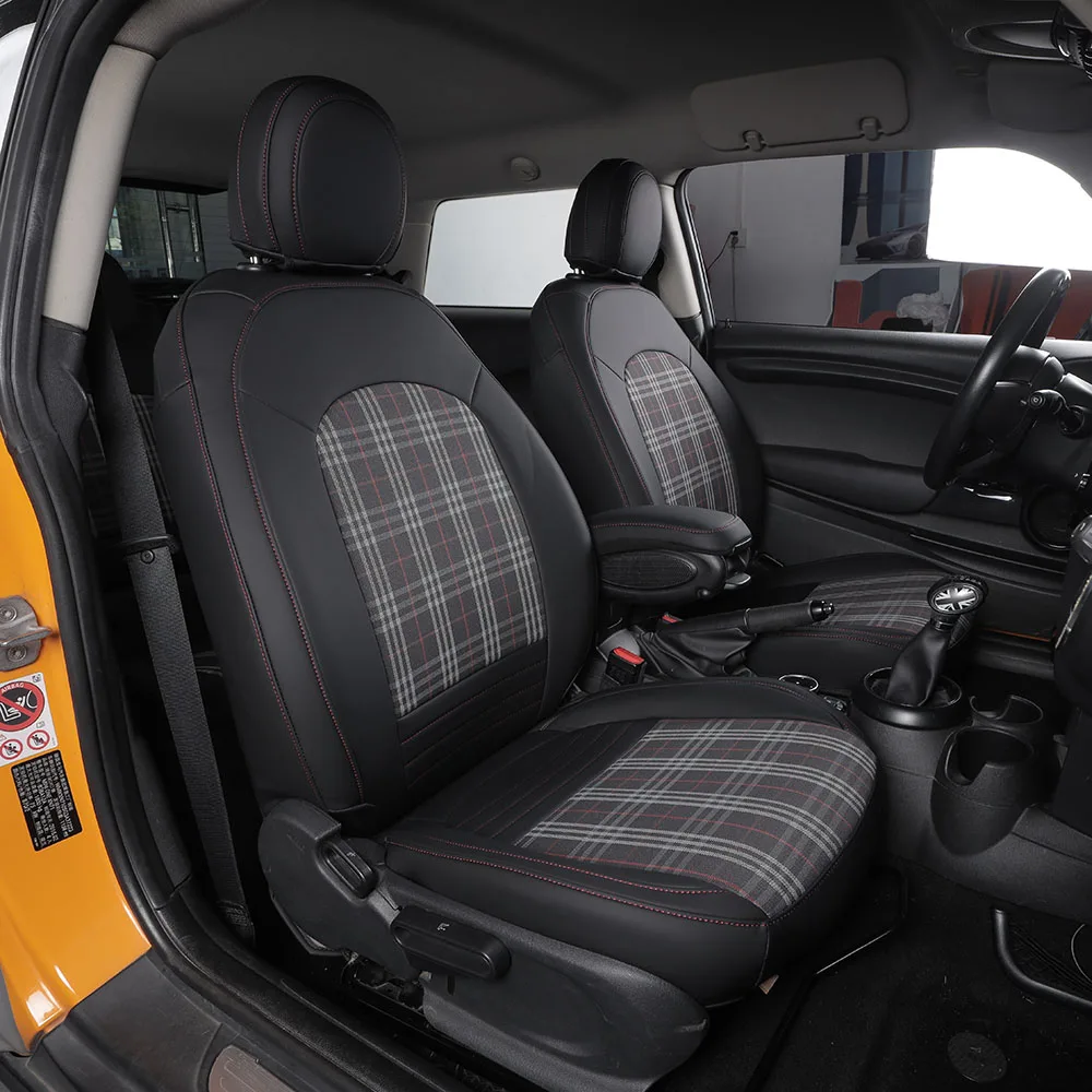 Schützender, modischer, britischer, schwarzer Mehrsitz-Polyester-PVC-Ledermaterial, Autositzbezug, Kissen für Porsche Macan Panamera