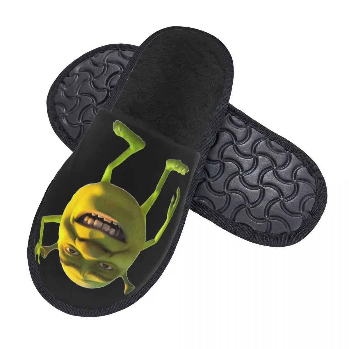 Shreks Wazowski-Zapatillas de casa divertidas para el hogar, antideslizantes, bonitos monstruos, acogedoras, de piel de algodón, toboganes para interiores