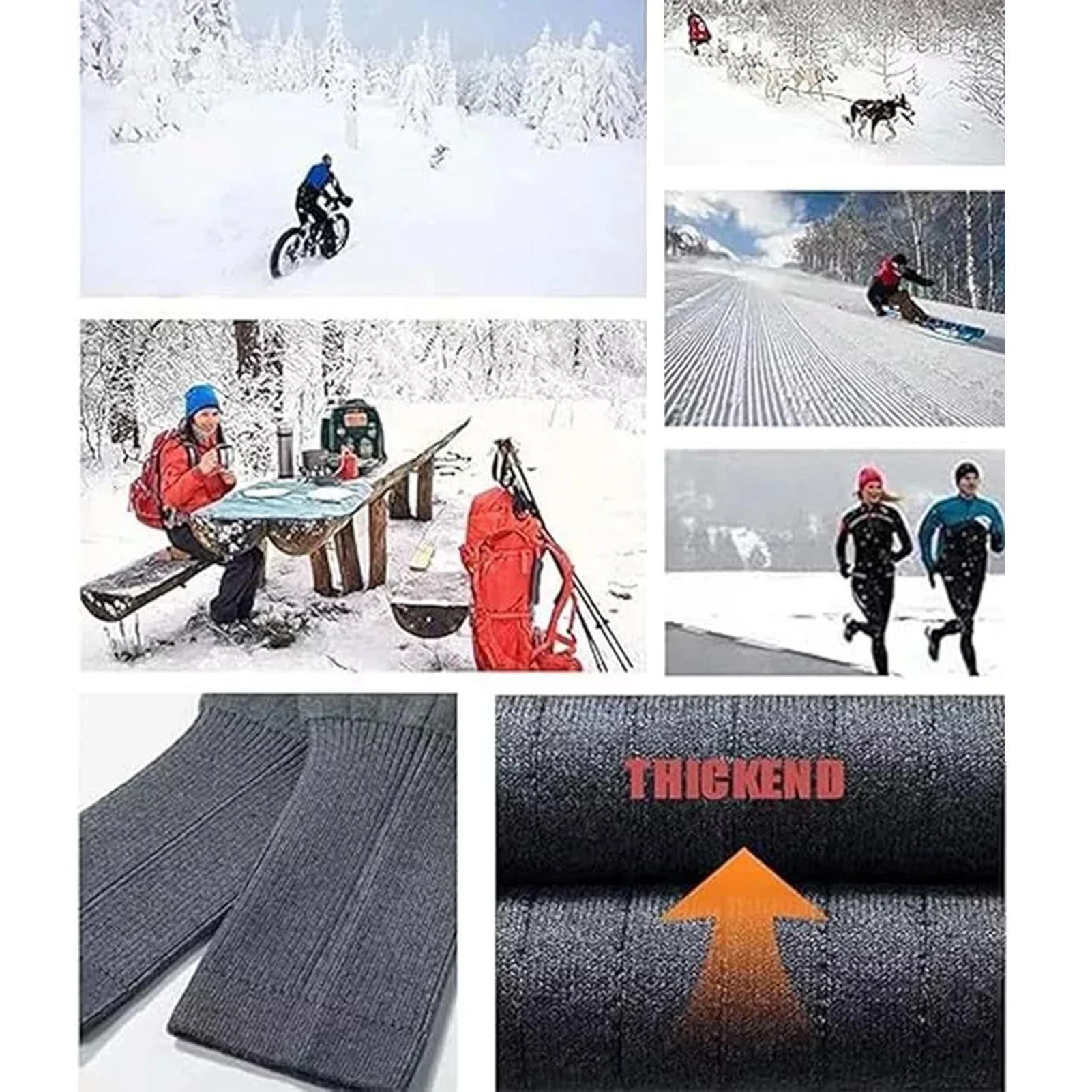 Protezioni per le gambe Manica lunga a tubo Maniche termiche invernali al ginocchio Uomo Donna Scaldamuscoli addensati per uso speciale per campeggio Escursionismo Arrampicata