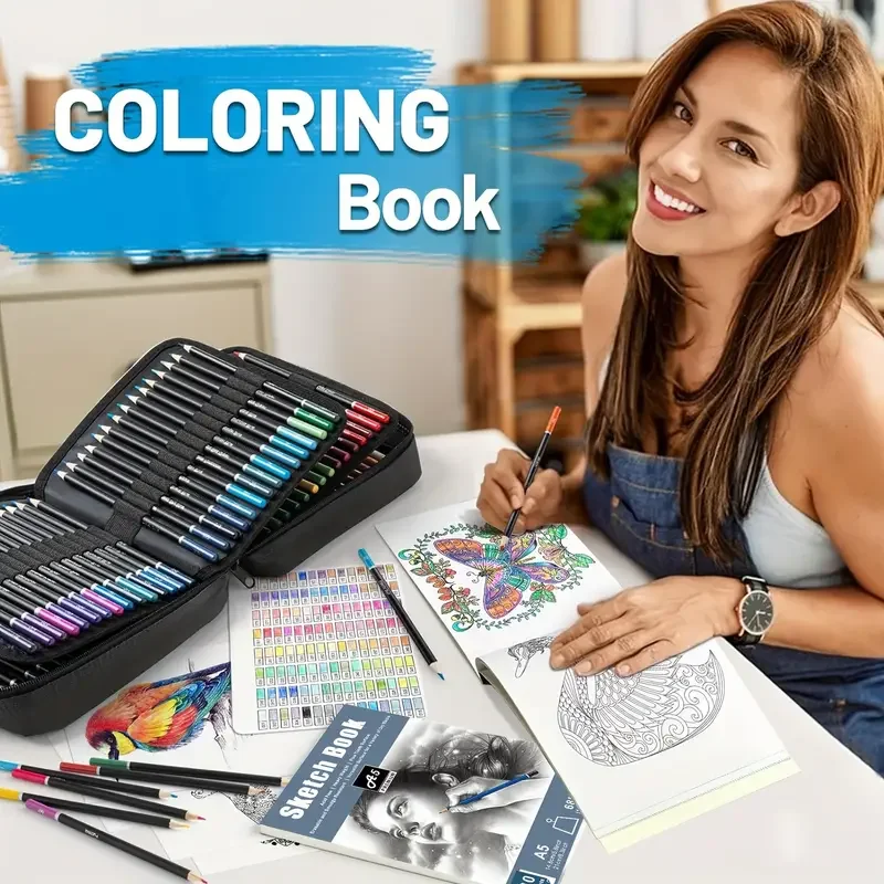 120 Colored Pencils with Zipper | Quality Soft Coloured Leads for Adult Artists, Professionals and Colorists | In Zipper Pouch