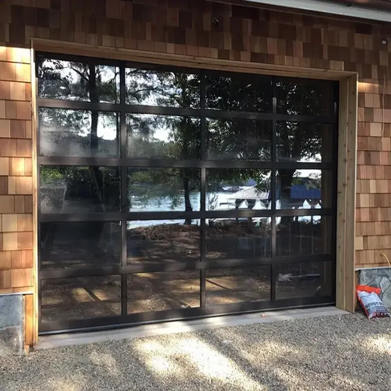 High Quality Aluminum Frame Frosted Glass Garage Door Anti Theft Anti Peeping Garage Doors Electric Intelligent Garage Doors