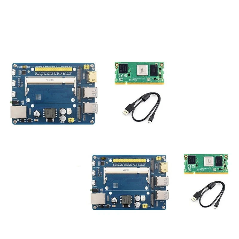 Compute Module Poe Board+CM4S 8G+32G Kit For Raspberry Pi CM4S Compute Module 4S Expansion Board+Core Board