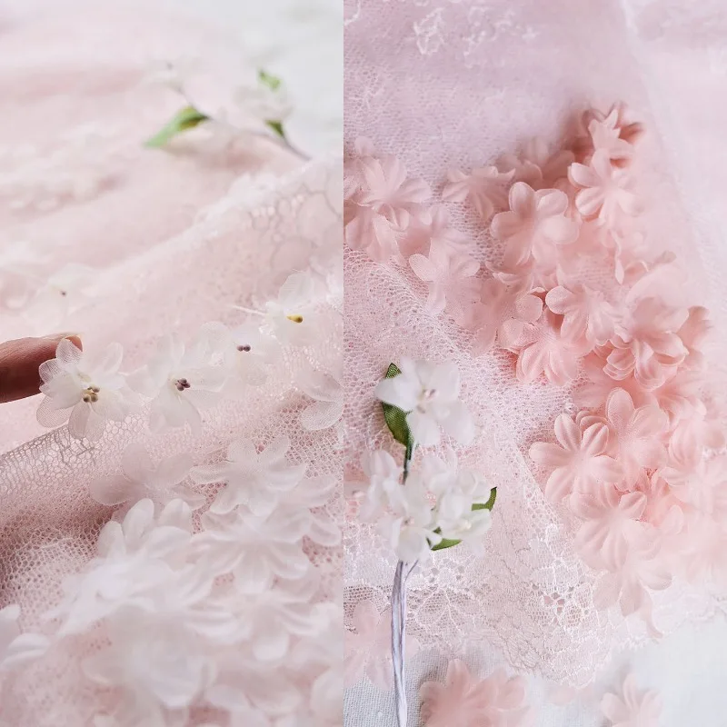 3D Crushed Satin Flower Accessories, DIY Wedding Dress, Veil Decoration, Mini Flower Piece, Doll Material, RS2775, 100 PCs/Pack