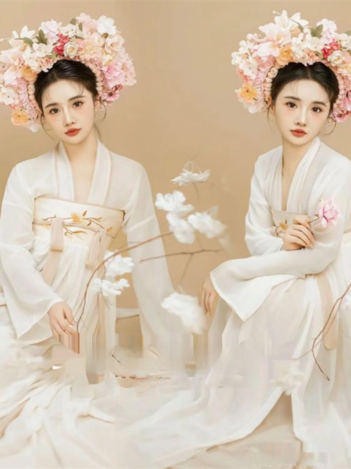 

Новый стиль: женская заколка для волос в стиле Ханьфу, юбка с цветочным узором, костюм для фотосессии, традиционное китайское старинное платье для молодых девушек