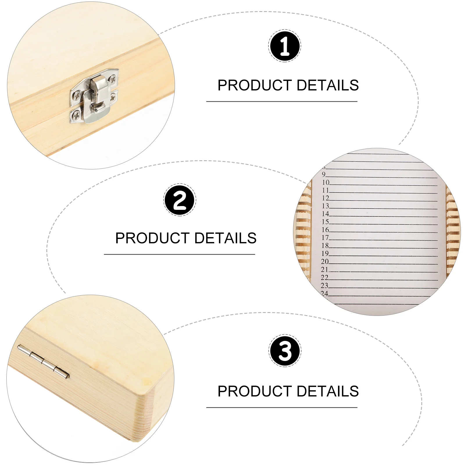 Wooden Microscope Slide Storage Boxe: Holds to 25 Blank Prepared Slides Container for Microscope Slides Glass Prepared