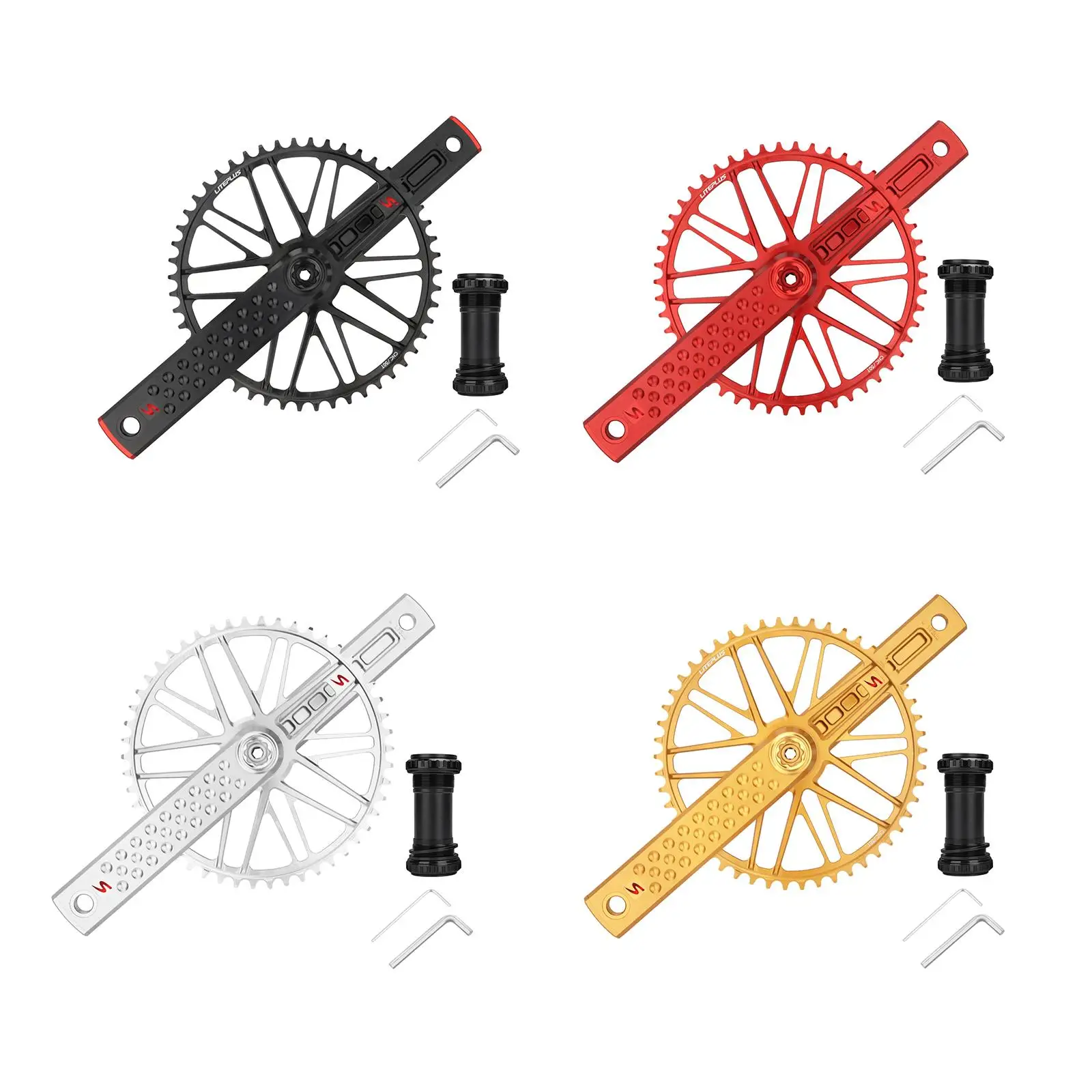 

Bicycle Crankset Hollow Tech Crank Alloy Crank Arm for Folding Bicycles