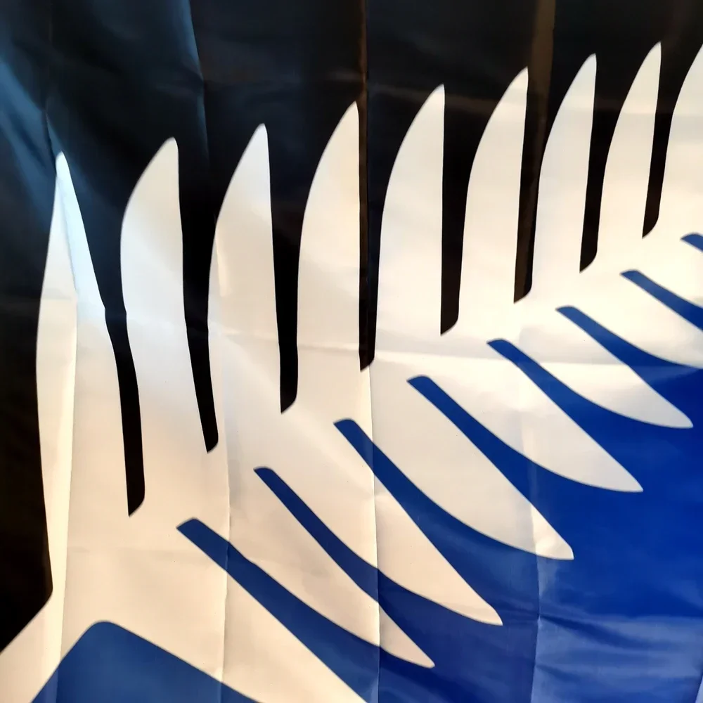 New Zealand Maori Fern Flag Silver Fern Indoor/Outdoor Premium Polyester 90x150cm Durable Double Stitched Wall Decor