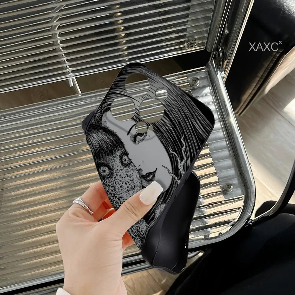 Horror Comic Junji Ito Tomie Tees Phone Case for Iphone 15 14 12 11 13 Pro Max Mini X XR XS 7 8 Max SE 2020 Soft Dark Skeleton P