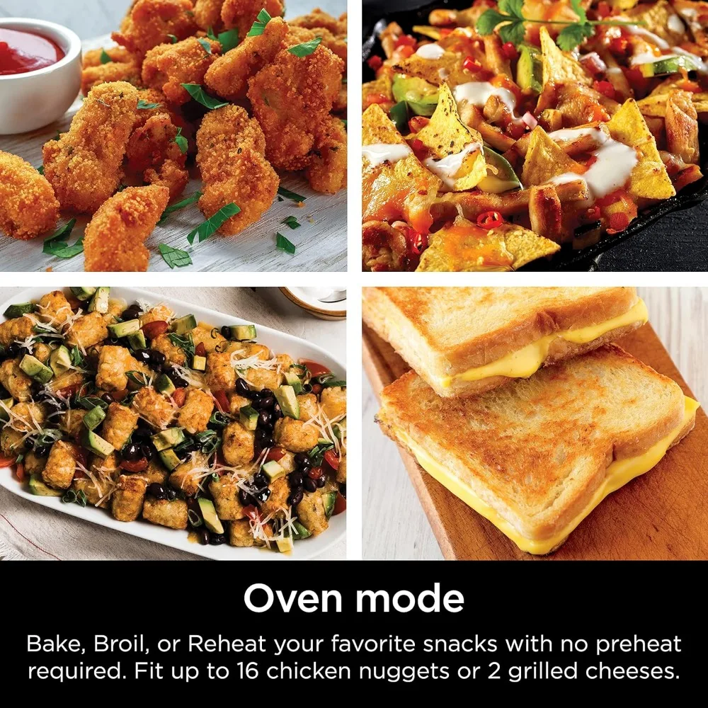 Foodi 2-in-1 Flip Toaster, 2-Slice Capacity, Compact Toaster Oven, Snack Maker, Reheat, Defrost, 1500 Watts, Stainless Steel