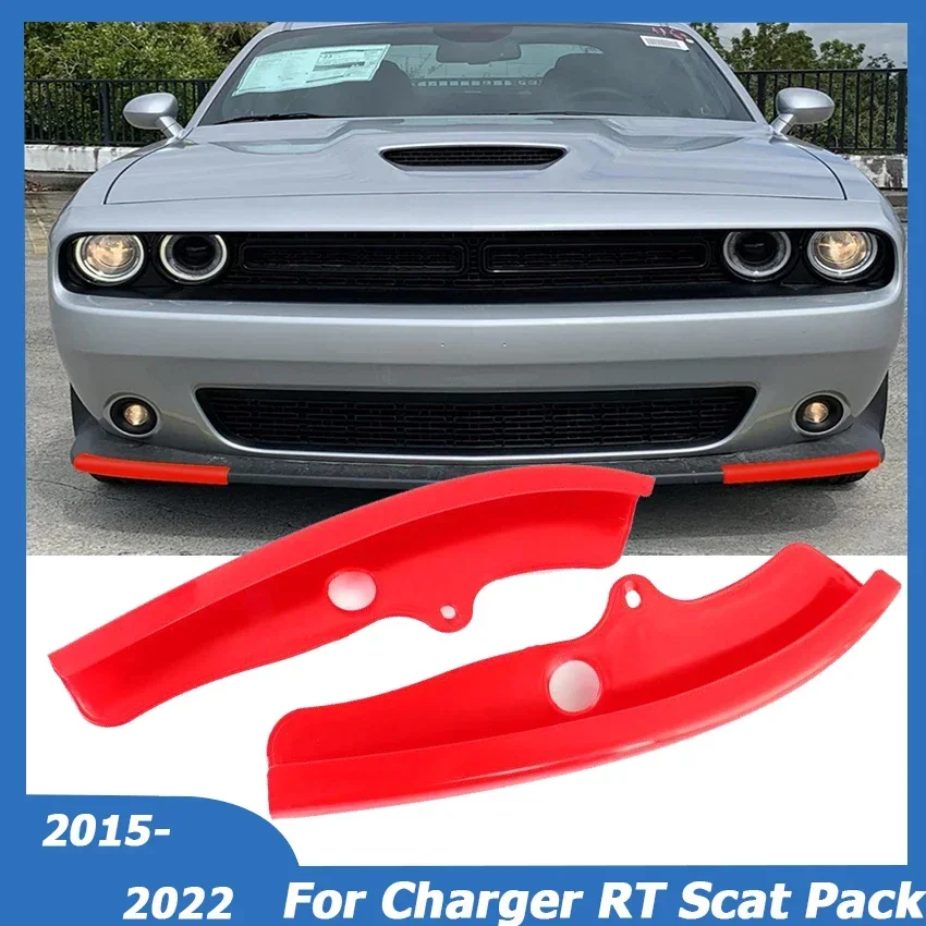 2PCS/SET For 2015-2022 Dodge Challenger RT Scat Pack Front Bumper Lip Splitter Guard Cover Replacement Part Car Accessories