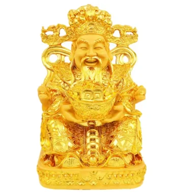 xx-Lucky Fengshui Gold God of Wealth Statue Resin Ornaments Living Room Mascot Sculpture Decoration Item Office Fortune Crafts