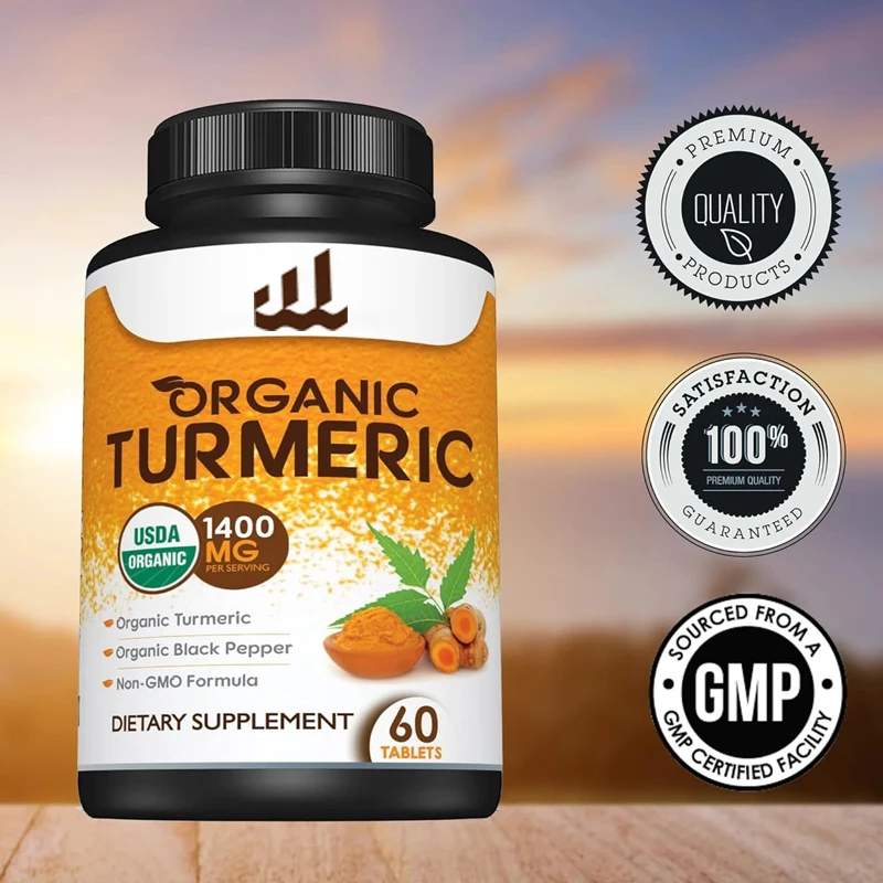 

Organic turmeric supplements - including organic turmeric and organic black pepper -1400mg turmeric per serving -60 capsules