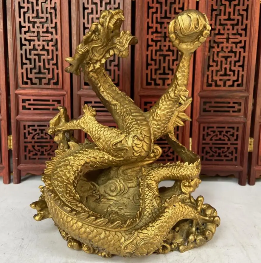 

Archaize dragon Brass Living room bedroom study creative decoration Shop opening auspicious crafts decoration statue