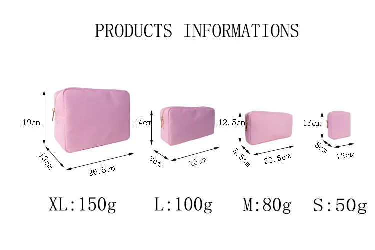 Large Capacity Women\'s Cosmetic Bag Simple Solid Color Ladies Nylon Storage Bags College Girls Pencil Case Purse Handbags