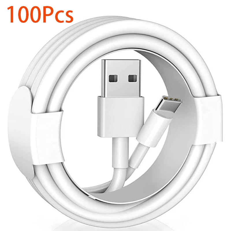 

100Pcs 1m 3ft USB Type C Cable Cord Compatible for Samsung Huawei