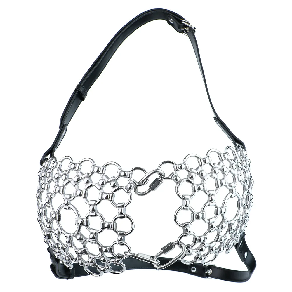 2026 latest metal wear bondage bras, women's stainless steel bras SM sex game toys for adults