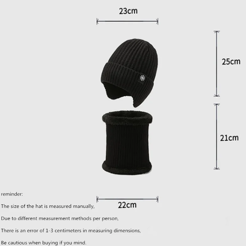 Winter fishing hat, knitted hat, men\'s and women\'s velvet hat, scarf, outdoor cycling hat, warm and thick neck protection hat
