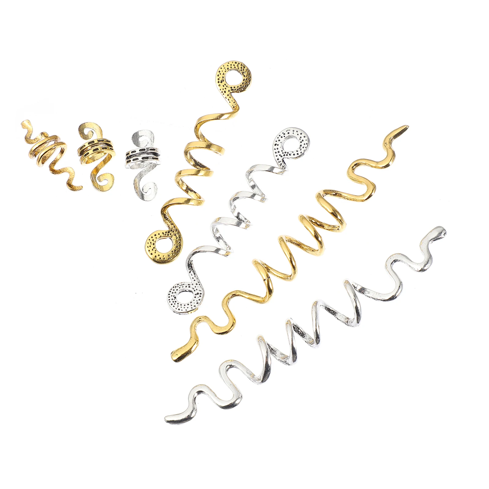 

16pcs African Dreadlocks Hair Accessories Spiral Beads for Braids Jewelry Cuff Charms Zinc Alloy Lightweight Easy
