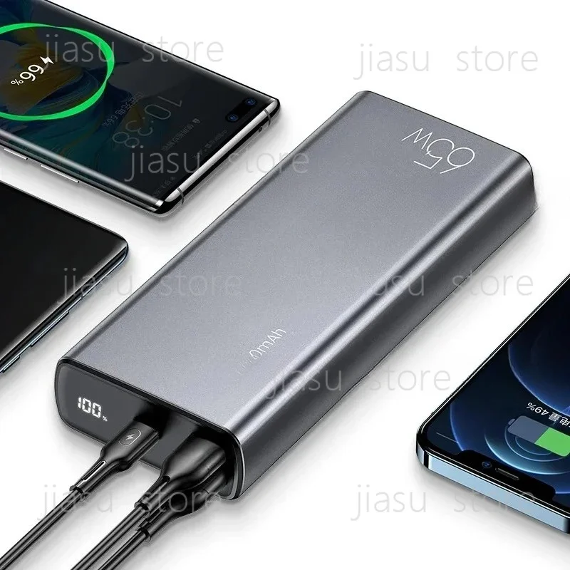 65W 30000mAh Fast Charging Power Bank for Laptops, with 100w USB Cable