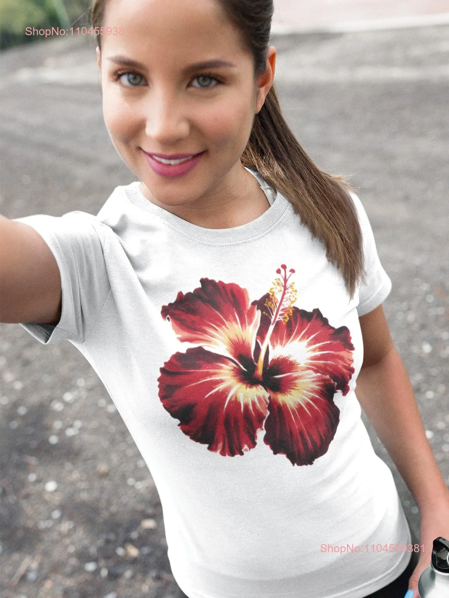 Hawaiian Red Hibiscus Beautiful Floral Art Watercolor Flower Vibrant Botanical T Shirt Eye Catching Unique