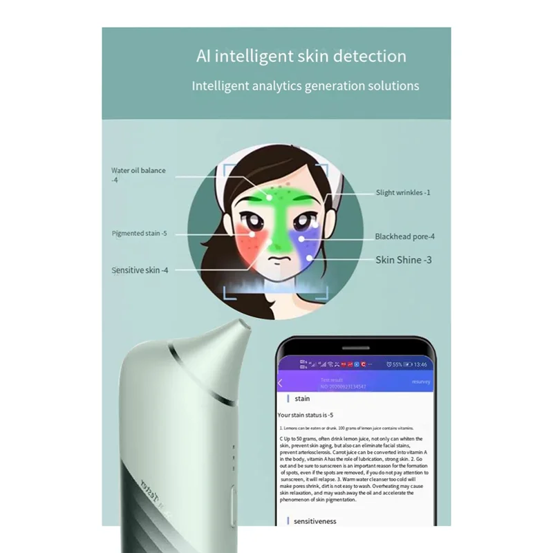 A84G-Absorbeur de points noirs visuel, nettoyeur de pores domestique réglable à trois vitesses, nettoyant pour le visage électrique