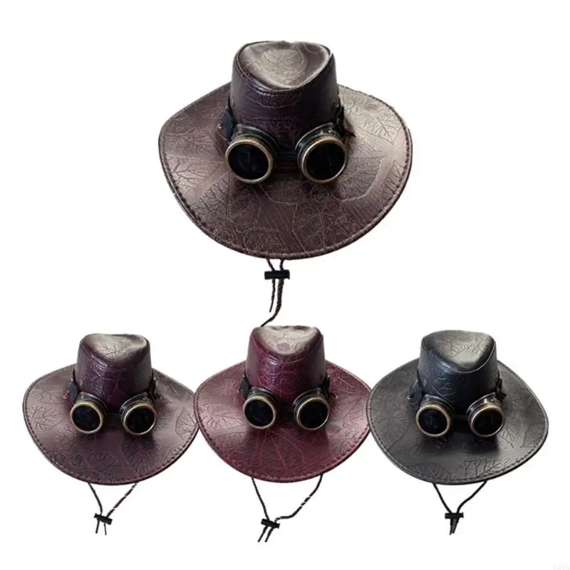 

L5YA Unisex Top Hat Vintage Steampunk Hat Cowboy Hat Gothics Universal Size Cosplay Party Hat ConcertTour Novelty Costume