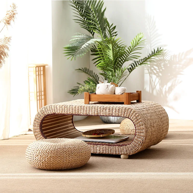 DSA household kang several straw coffee table bay window table small coffee table simple balcony low  floor kang