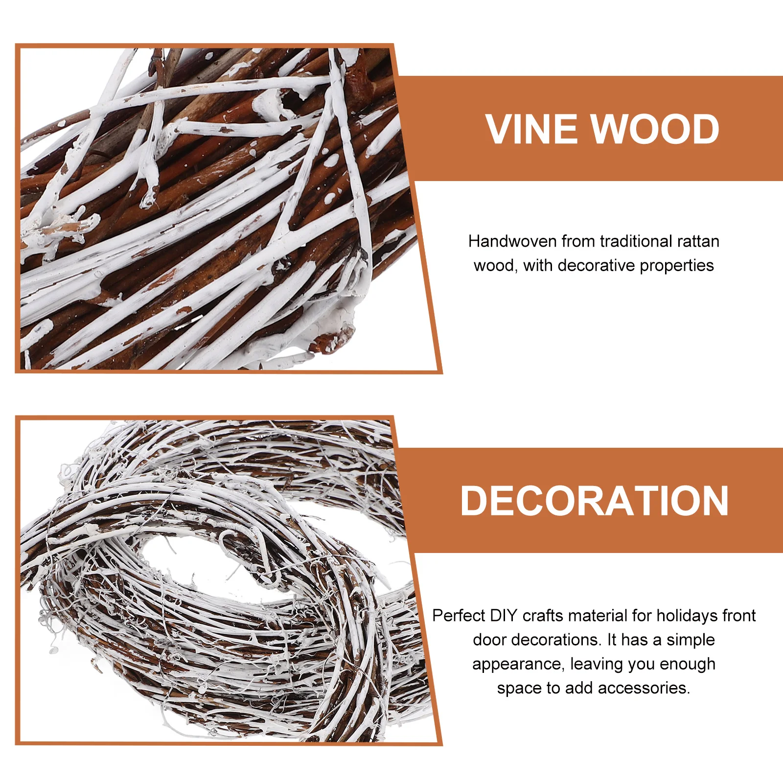 กรอบพวงหรีดหวาย 4 ชิ้น สไตล์เรียบง่าย สำหรับงานฝีมือ DIY วงกลมสำหรับตกแต่งเทศกาล อุปกรณ์ทำพวงหรีดดอกไม้ วงหวาย DIY