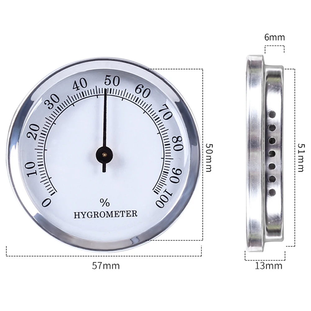 Igrometro meccanico da 57 mm, senza batteria, portatile, preciso, durevole, per interni ed esterni, con magnetico