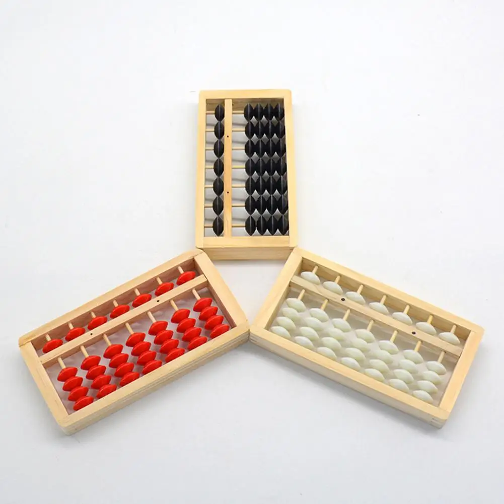 7 Column 5-Bead Wooden Abacus For Children Small Lightweight Math Arithmetic Calculating Tool For Student Educational Toys