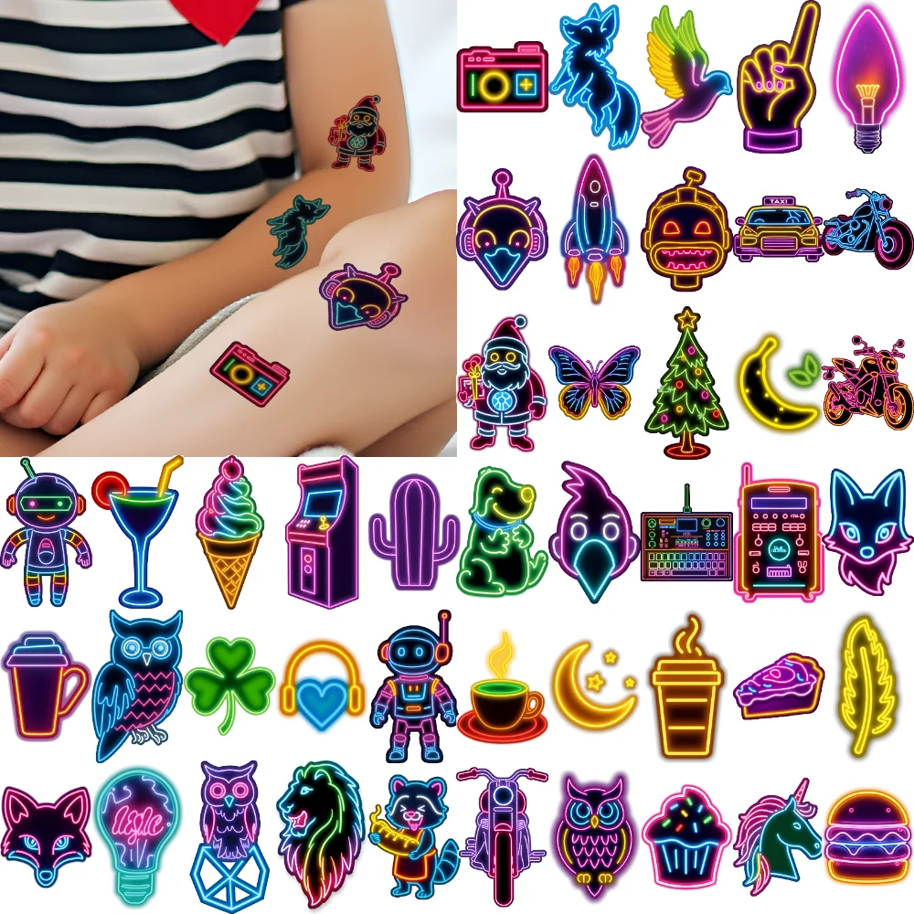 54pcs Temporary Tattoo Dinosaur Stickers Waterproof Long-lasting Body Stickers Decorative Stickers For Arms Children Cheeks