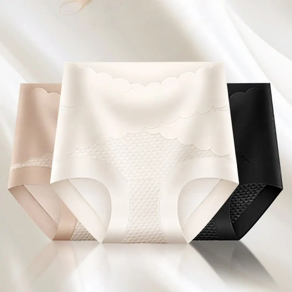 

Удобные бесшовные трусики с рюшами, милые трусы, нижнее белье с контролем живота, дышащее нижнее белье, женские трусы с высокой талией