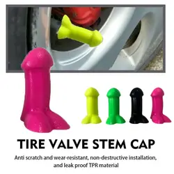 4 Pcs Rubber Valve Stem Caps Dust-Proof Valve Caps Multicolor Tire Valve Cap Wheels Accessories Automobiles Replacement Parts