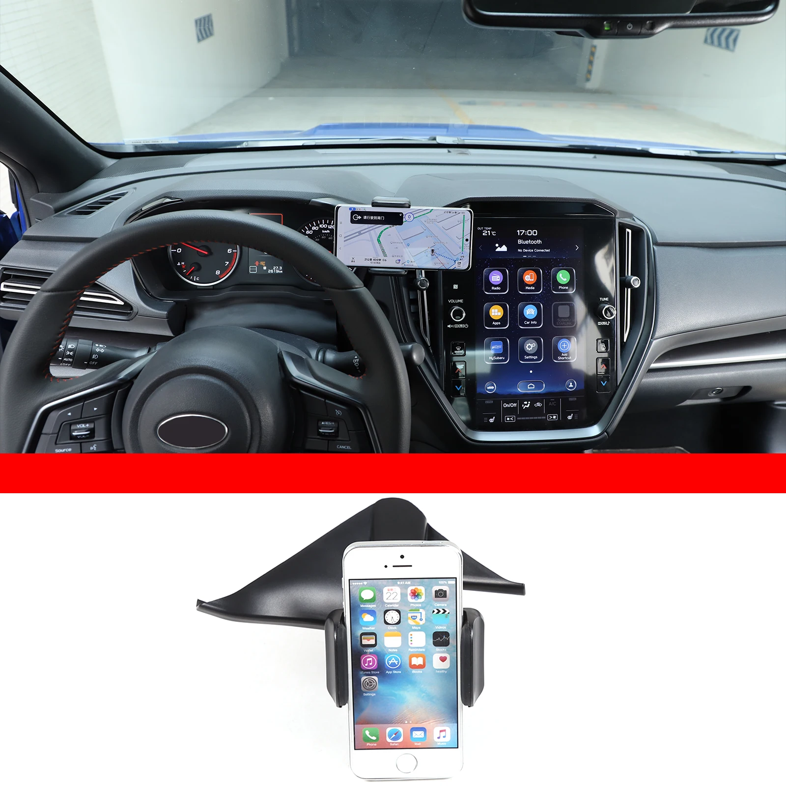 

For Subaru WRX/Levorg/Subaru CROSSTREK 2022+ Automotive Center Air Outlet Phone Bracket ABS Automotive Interior Accessories